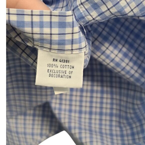 Ralph Lauren Blue White Checkered Shirt Size XL - Picture 5 of 5
